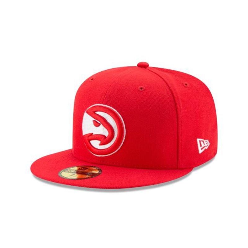 NBA Atlanta Hawks Team Color 59Fifty Fitted (OMA1631) - Red New Era Caps